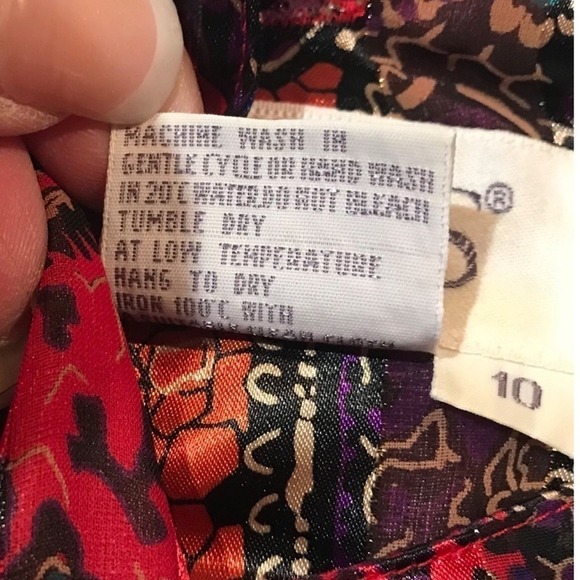 Tess 80s VTG Paisley Blouse Back Button Up Detailed Shoulders Size 10 - Picture 11 of 16